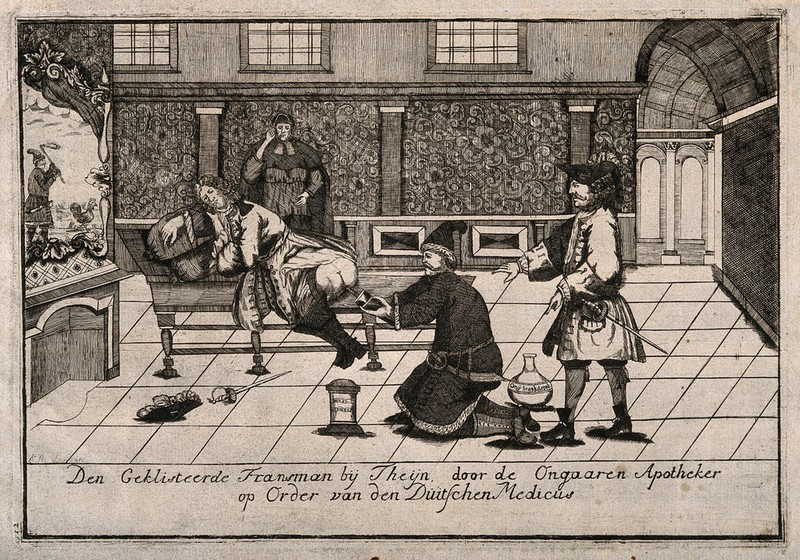 A Frenchman Receiving An Enema From A Hungarian Apothecary By Order Of a-frenchman-receiving-an-enema-from-a-hungarian-apothecary-by-order-of
