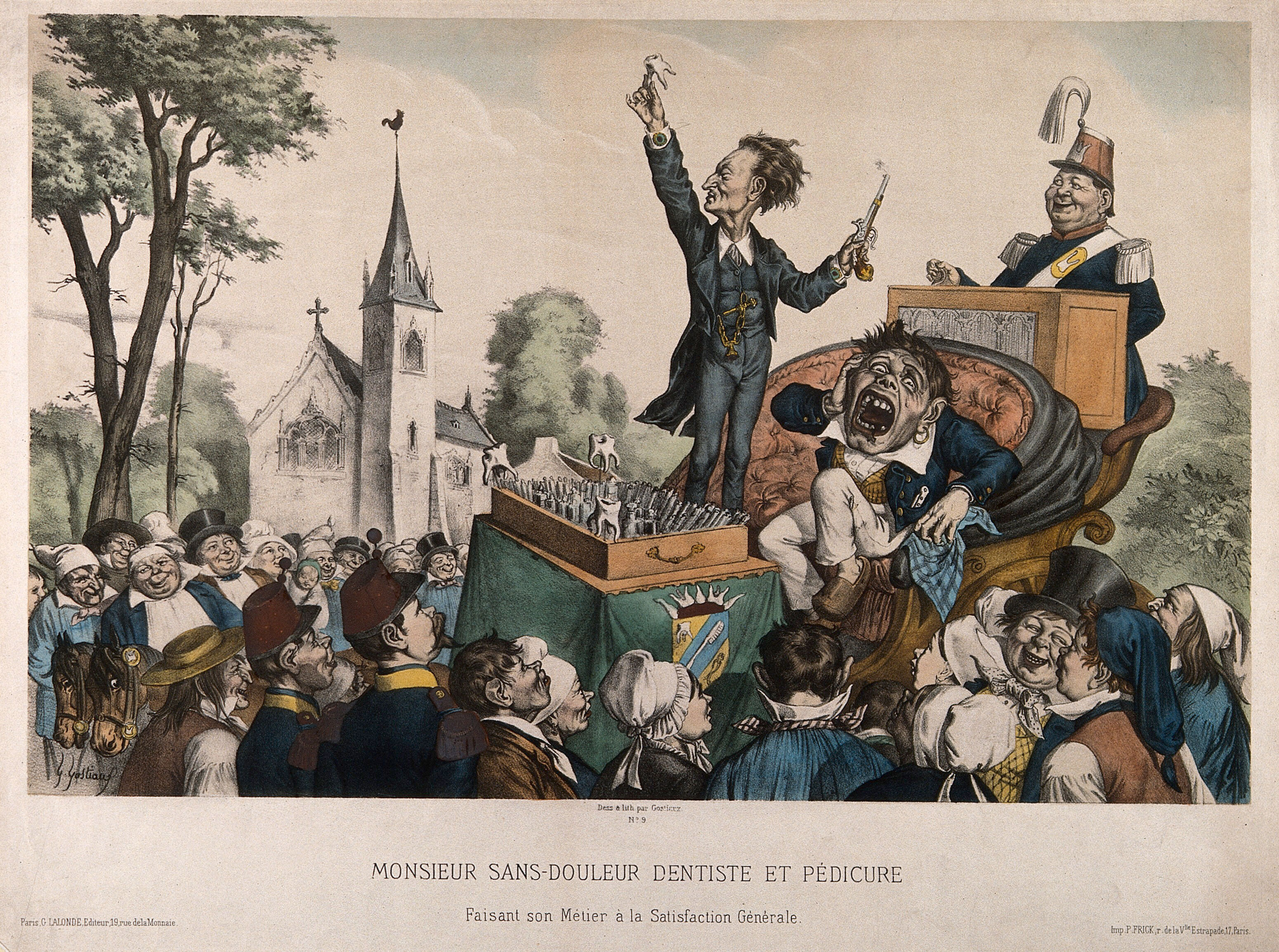 A Travelling Tooth Drawer Holding A Tooth Up In The Air To An