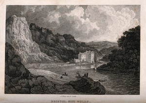 view The hot wells including the harbour, Bristol. Etching by J. Greig after himself.