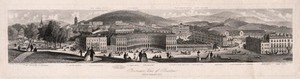 view Panoramic view of Buxton with a key to the sights. Line engraving by Newman & Co.