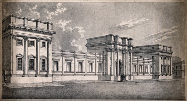 The Fitzwilliam Museum, Cambridge. Lithograph.