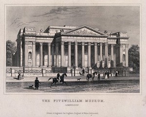 view The Fitzwilliam Museum, Cambridge. Line engraving.