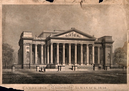The Fitzwilliam Museum, Cambridge. Line engraving by E. Challis, 1838, after G. Basevi.