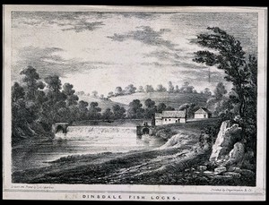 view The Fish Locks, Dinsdale, Durham. Lithograph after J.M. Sparks.