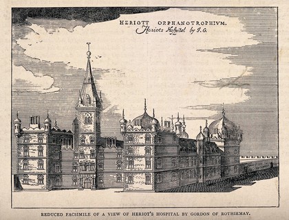 Heriot's Hospital, Edinburgh. Process print after J. Gordon.