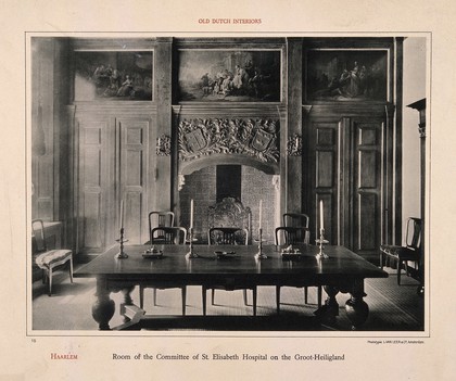 St. Elisabeth Hospital, Haarlem, the Netherlands: Committee Room. Collotype by L. van Leer & Co.