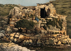 view The Well of En-Rogel, Jerusalem. Coloured photholithograph by A.A. Isaacs.