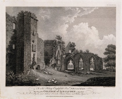 Lincluden Abbey, Dumfries, Scotland. Line engraving by W. Byrne and T. Medland , 1782, after T. Hearne.