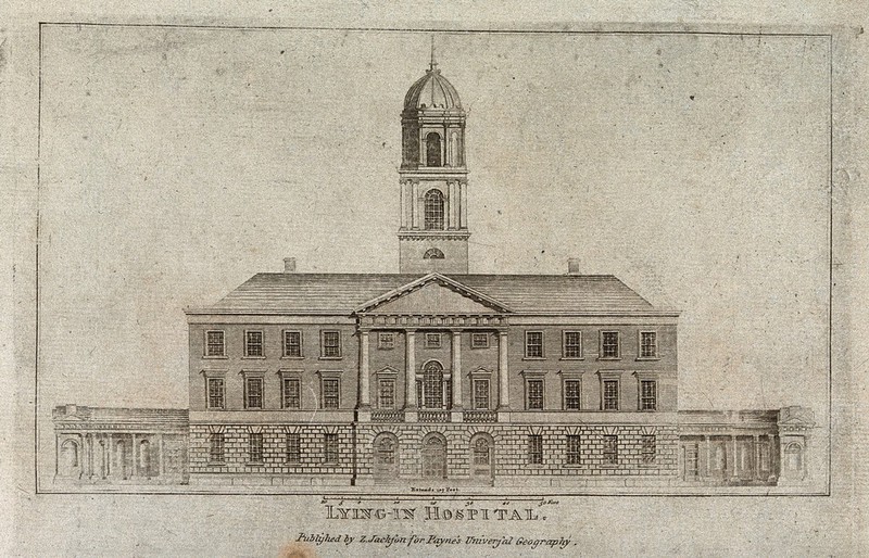 City of London Lying-in Hospital. Engraving., by Robert Mylne