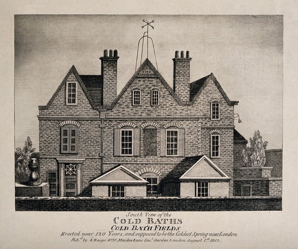 Coldbath House. Engraving (by J. Bengo?), 1812.