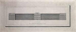 view St Luke's Hospital, Cripplegate, City of London. Engraving.