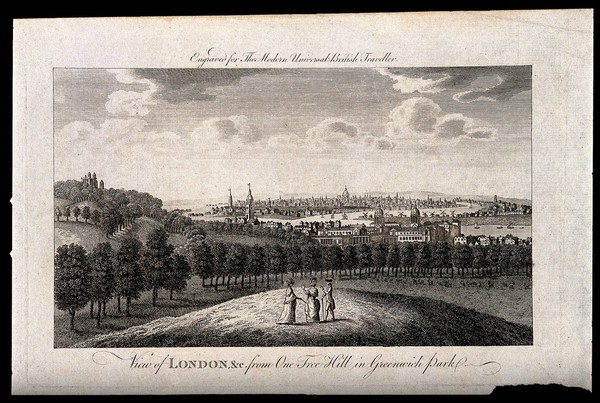 London, seen from Greenwich. Engraving, 1779.