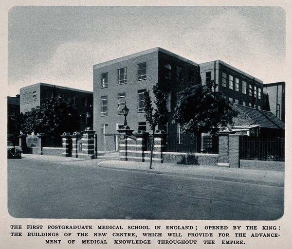 The British Postgraduate Medical School, Hammersmith, London. Photogravure.