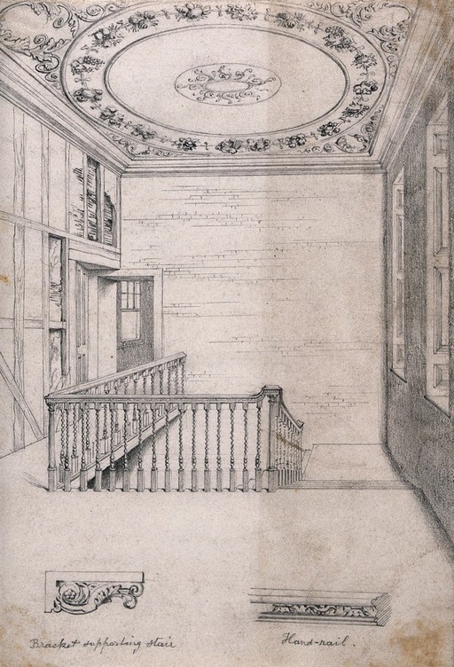 The staircase, 49 Great Ormond Street, Holborn.