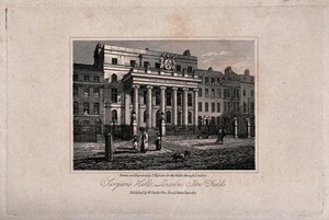 view The Royal College of Surgeons, Lincoln's Inn Fields, London. Engraving by T. Higham after himself, 1816.