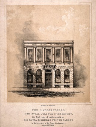 The Royal College of Chemistry: the laboratories. Lithograph by Day & Haghe after J. Lockyer, 1846.