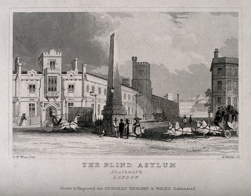 The blind school, Southwark. Engraving by H. Wallis after A. W. Wray.