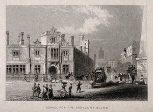 view The blind school, Southwark. Engraving.