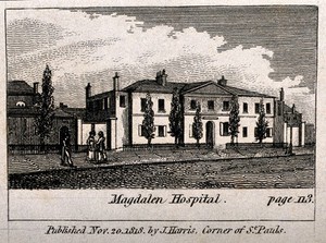 view The Magdalen Hospital, St George's Fields, Southwark. Engraving.