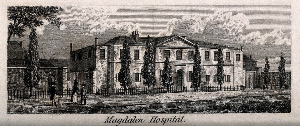 The Magdalen Hospital, St George's Fields, Southwark. Engraving.