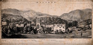 view Malvern, Great Malvern, Worcestershire: plan of town. Lithograph.