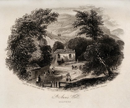 St. Ann's Well, Great Malvern, Worcestershire. Etching.