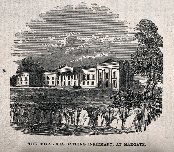 Royal Sea-bathing Infirmary, Margate, Kent. Wood engraving.