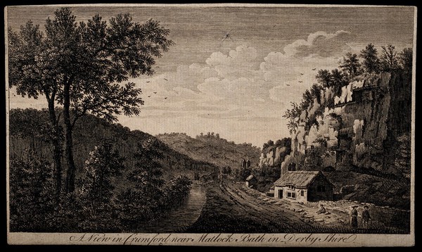 Crumford, near Matlock Bath, Derbyshire. Line engraving.