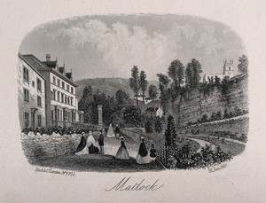 view Matlock, Derbyshire. Etching by Rock & Co., 1862.