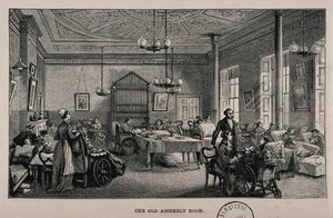 view Melrose Hospital, Melrose, Roxburgh, Scotland: the old assembly room. Wood engraving by Butterworth and Heath.