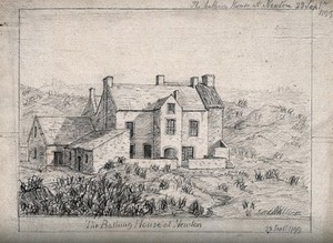 view Bathing House, Newton, Yorkshire. Charcoal drawing, 1799.