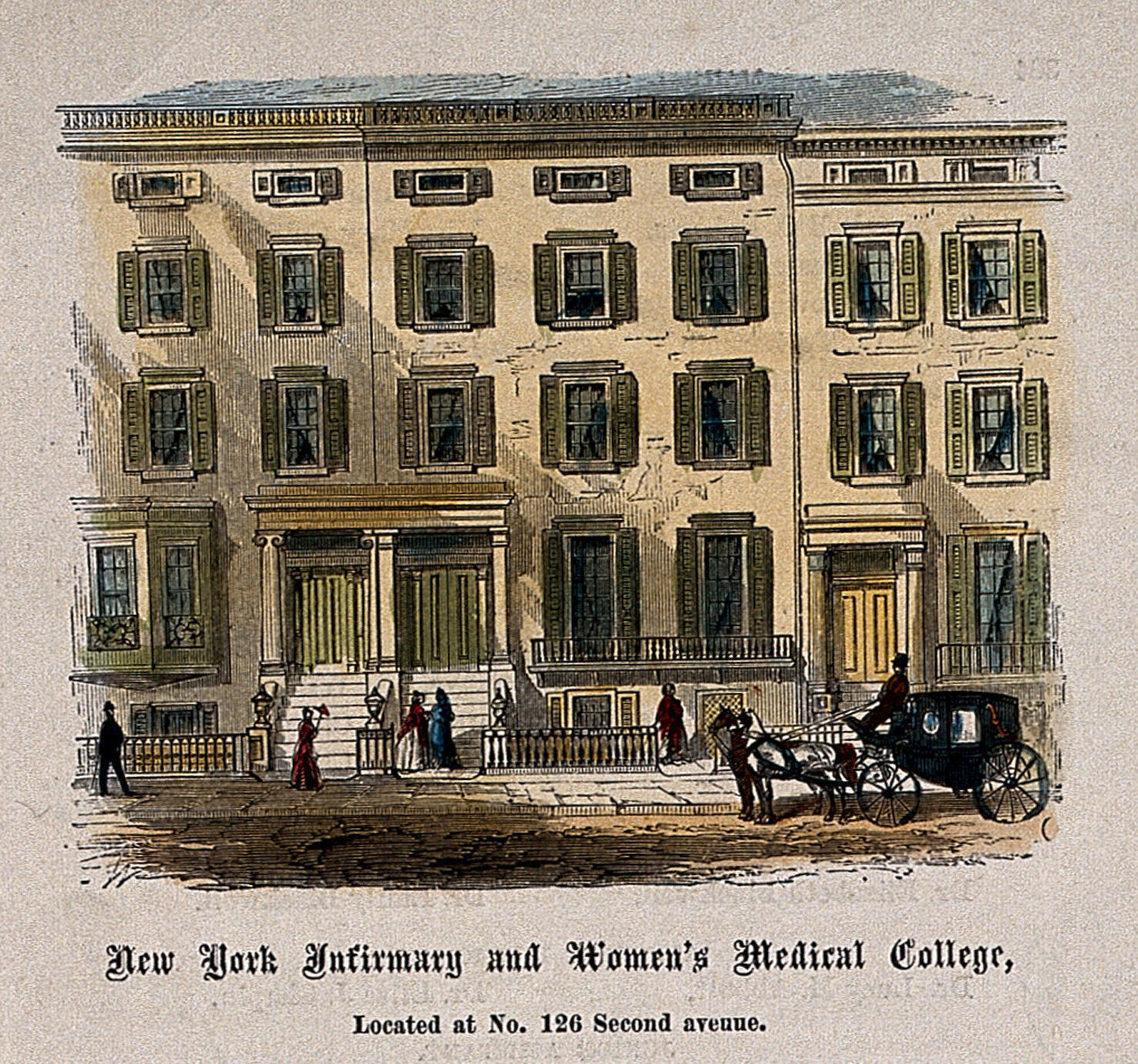 New York Infirmary And Women S Medical College New York City Coloured Wood Engraving Wellcome Collection