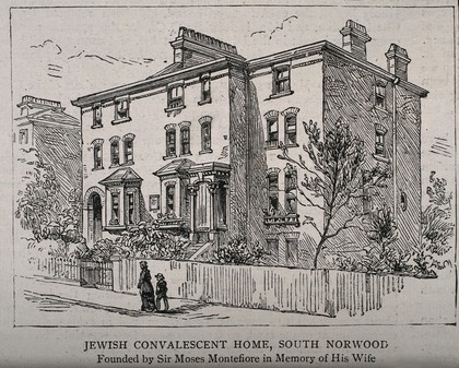 Jewish Convalescent Home, South Norwood, Surrey. Wood engraving, 1885.