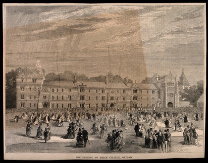 Keble College, Oxford: the grand opening. Wood engraving.