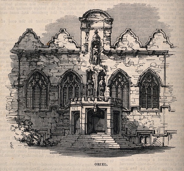 Oriel College, Oxford: chapel. Wood engraving by S.R.