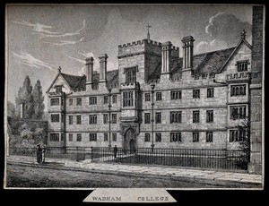 view Wadham College, Oxford. Lithograph.