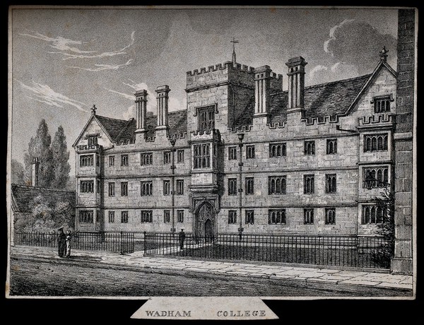 Wadham College, Oxford. Lithograph.