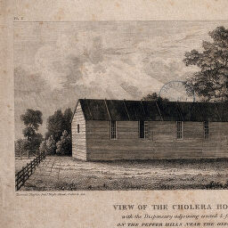 Cholera Hospital Oxford Near The Oxford Canals Line Engraving