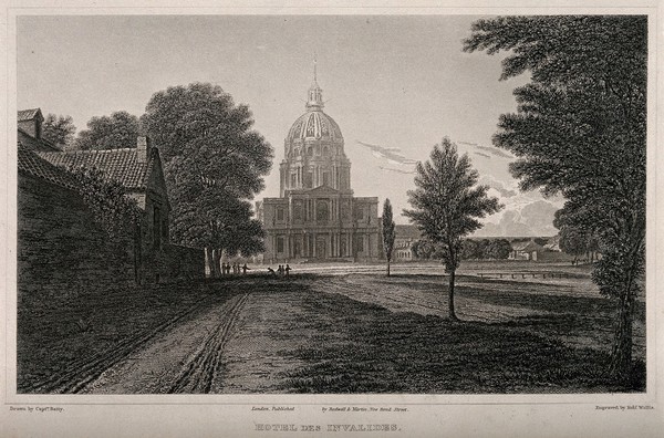 Hôtel des Invalides, Paris. Etching by R. Wallis after Captain Batty.