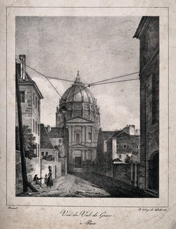 Val-de-Grâce, Paris. Lithograph by Delpech after Arnout.