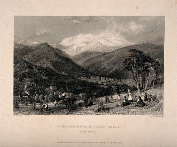 Strathpeffer Mineral Wells, Ross and Cromarty, Scotland. Engraving by J.C. Armytage, 1836, after T. Allom.