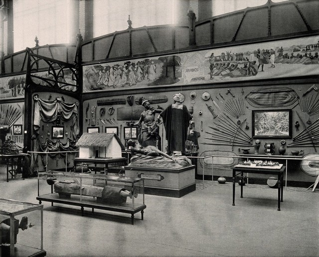Musée du Congo, Tervuren, Belgium: one of five interior scenes. Collotype.