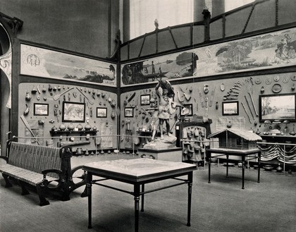 Musée du Congo, Tervuren, Belgium: one of five interior scenes. Collotype.