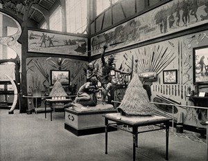 view Musée du Congo, Tervuren, Belgium: one of five interior scenes. Collotype.