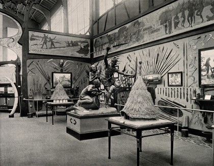 Musée du Congo, Tervuren, Belgium: one of five interior scenes. Collotype.