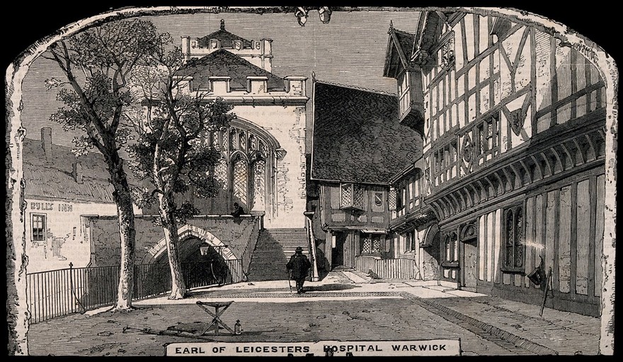 Leicester's Hospital, Warwick. Wood engraving.