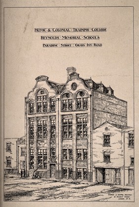 Home and Colonial Training College, London. Etching.