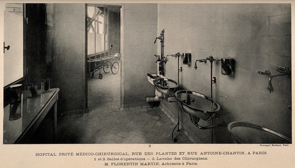 Clinique Antoine-Chantin, Paris: plans of five floors. Process print, 1913.