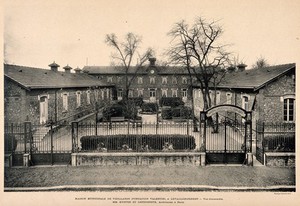 view Municipal old people's home (Fondation Valentin), Levallois-Perret, France. Process print, 1913.