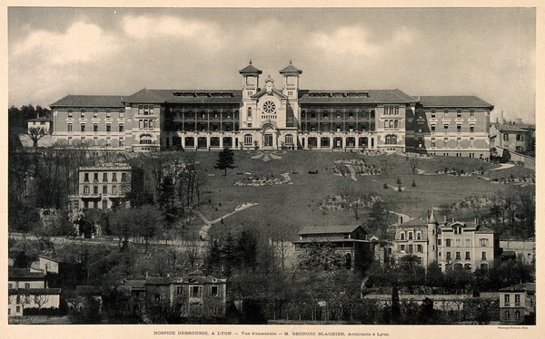 Hospice Debrousse, Lyon. Process print, 1913.